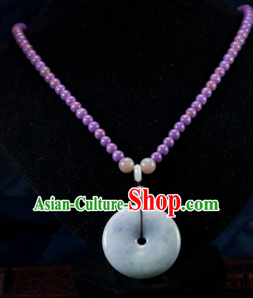 Chinese Traditional Jewelry Accessories Necklace Ancient Hanfu Jadeite Necklet for Women