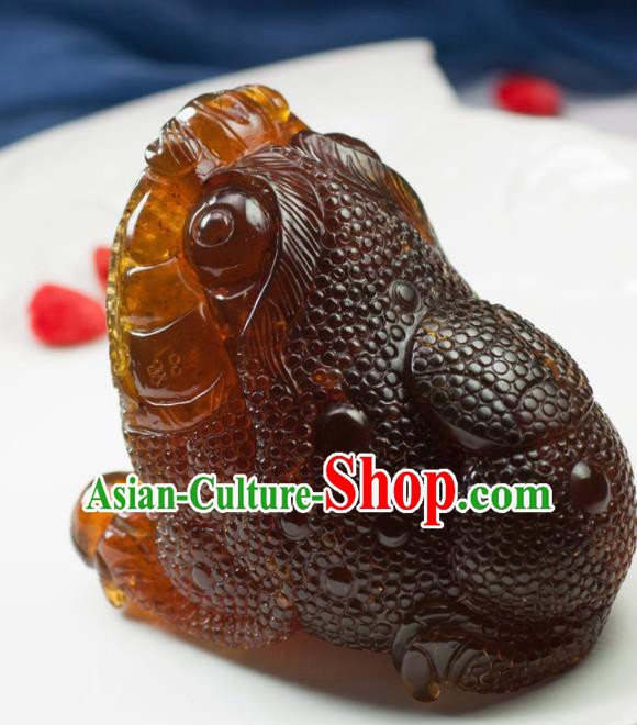Chinese Traditional Jewelry Accessories Chrysophoron Sculpture Handmade Carving Toad Decoration