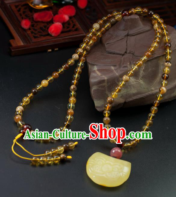 Chinese Traditional Jewelry Accessories Beeswax Necklace Handmade Pendant