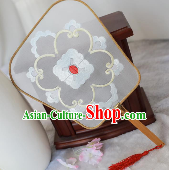 Chinese Traditional Hanfu Palace Fans Ancient Handmade Embroidered Fans for Women