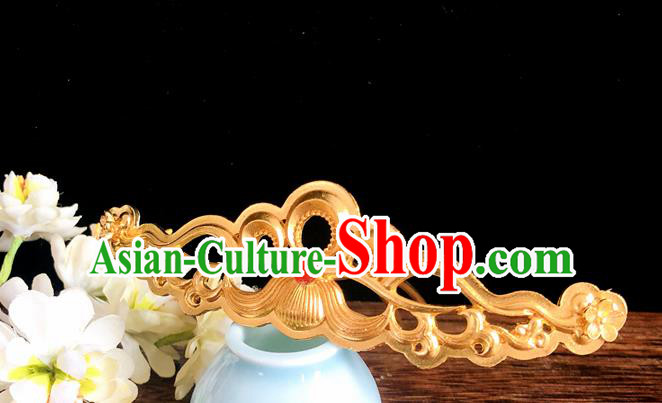 Chinese Classical Hair Accessories Traditional Ancient Hanfu Golden Hair Comb Hairpins for Women