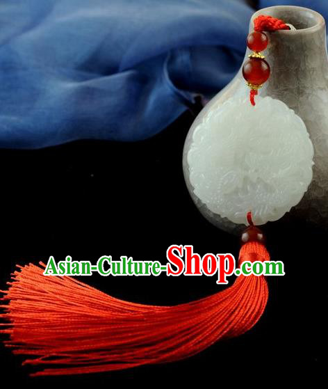 Chinese Traditional Jewelry Accessories Jade Sculpture Craft Handmade Jadeite Pendant