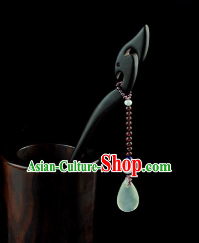 Chinese Traditional Ebony Hair Clip Hair Accessories Ancient Palace Classical Hairpins for Women
