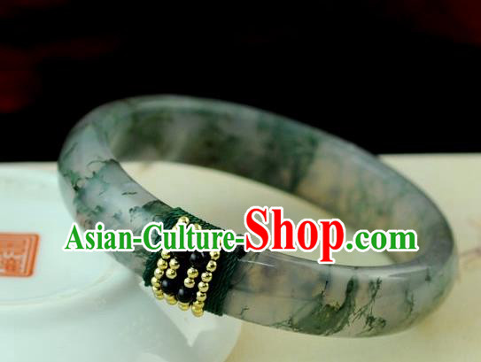 Chinese Traditional Accessories Ancient Handmade Jadeite Bracelet for Women