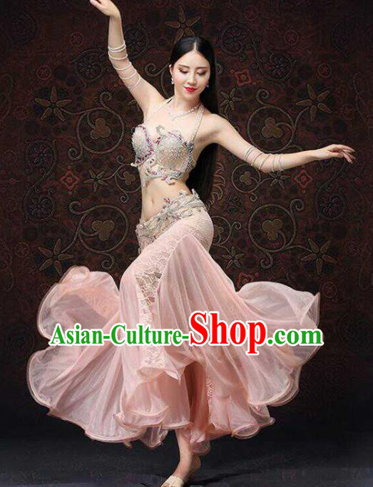 Top Grade Belly Dance Costumes Professional Oriental Dance Pink Dress for Women
