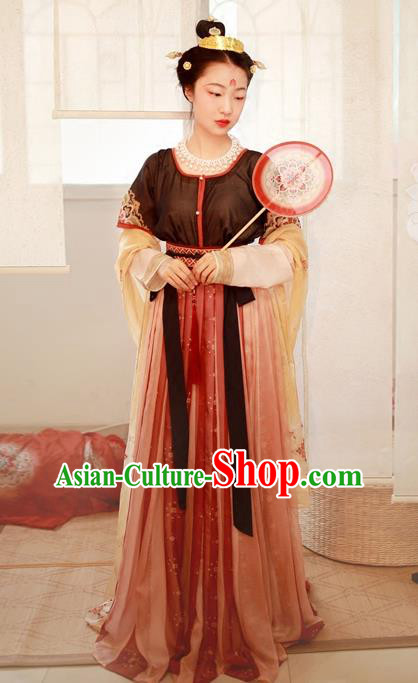 Chinese Tang Dynasty Palace Lady Replica Costumes Traditional Ancient Princess Hanfu Dress for Women