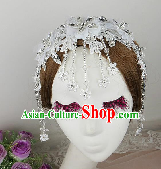 Top Grade Baroque Hair Accessories Wedding White Lace Hair Clasp for Women