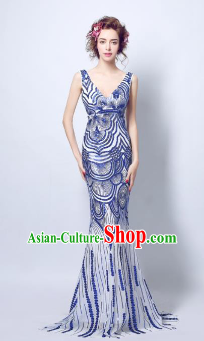 Top Grade Mermaid Formal Dress Compere Costume Catwalks Evening Dress for Women