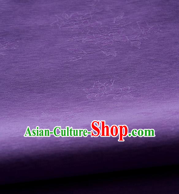 Asian Korean Traditional Purple Tajung Fabric Classical Pattern Thin Tough Silk Fabric Hanbok Silk Material