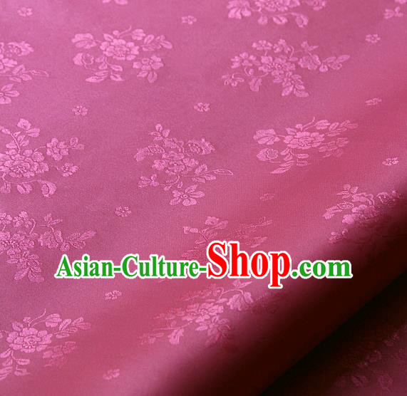 Asian Traditional Palace Drapery Korean Hanbok Royal Peony Pattern Rosy Brocade Satin Fabric