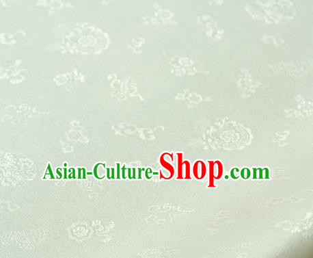 Asian Traditional Classical Pattern Palace Drapery Korean Hanbok White Brocade Satin Fabric