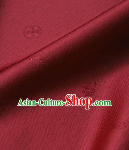 Asian Traditional Classical Pattern Red Silk Drapery Korean Hanbok Palace Brocade Fabric