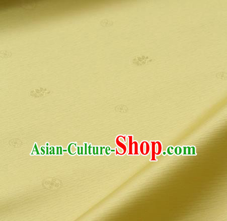 Asian Traditional Classical Pattern Yellow Silk Drapery Korean Hanbok Palace Brocade Fabric