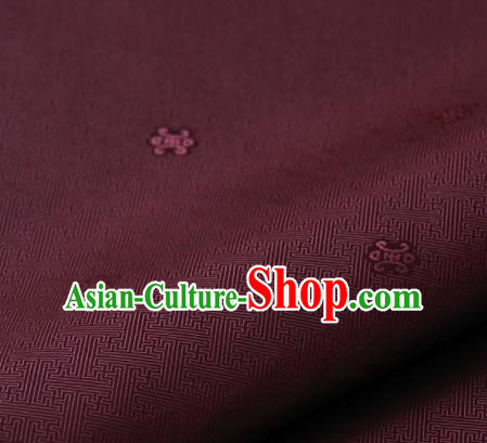 Asian Korean Ancient Costume Drapery Traditional Palace Pattern Fuchsia Brocade Satin Fabric Silk Fabric Material