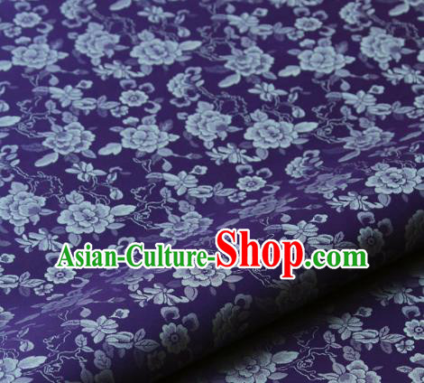Asian Korean Ancient Costume Purple Brocade Traditional Palace Pattern Satin Fabric Silk Fabric Material