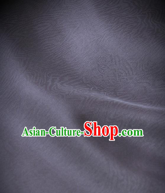 Traditional Asian Purple Brocade Classical Pattern Drapery Korean Hanbok Palace Satin Silk Fabric