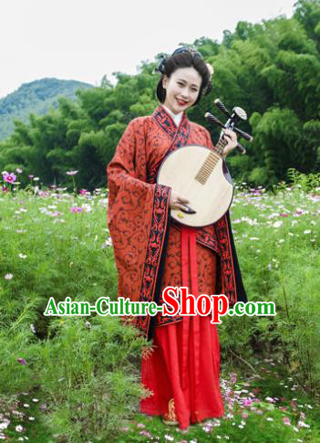 Traditional Chinese Han Dynasty Historical Costumes Ancient Courtesan Hanfu Dress for Women