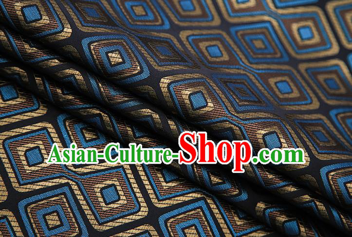 Chinese Traditional Apparel Qipao Fabric Black Brocade Classical Pattern Design Material Satin Drapery