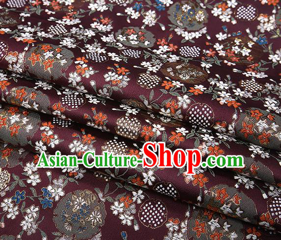 Chinese Traditional Jacquard Satin Fabric Amaranth Brocade Classical Pattern Design Material Drapery