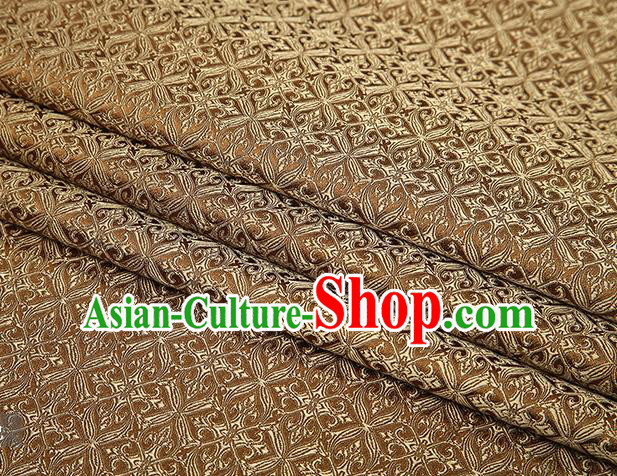 Top Grade Chinese Traditional Brown Brocade Fabric Tang Suit Satin Material Classical Pattern Design Drapery