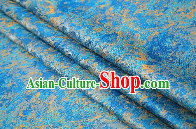 Chinese Traditional Light Blue Brocade Satin Fabric Tang Suit Material Classical Pattern Design Drapery