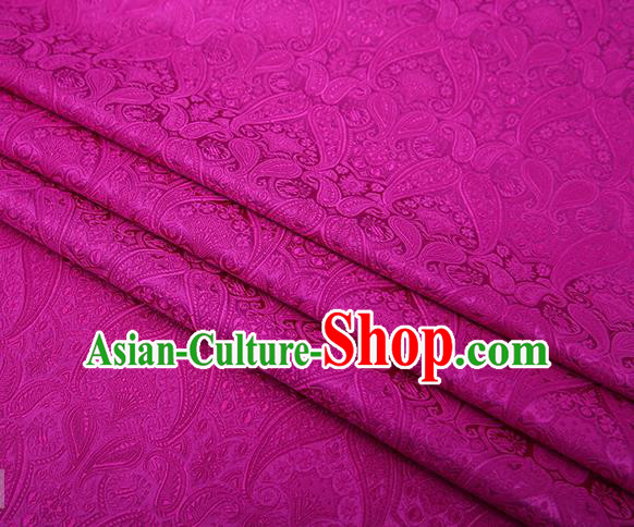 Chinese Traditional Rosy Satin Fabric Tang Suit Brocade Classical Loquat Flower Pattern Design Material Drapery