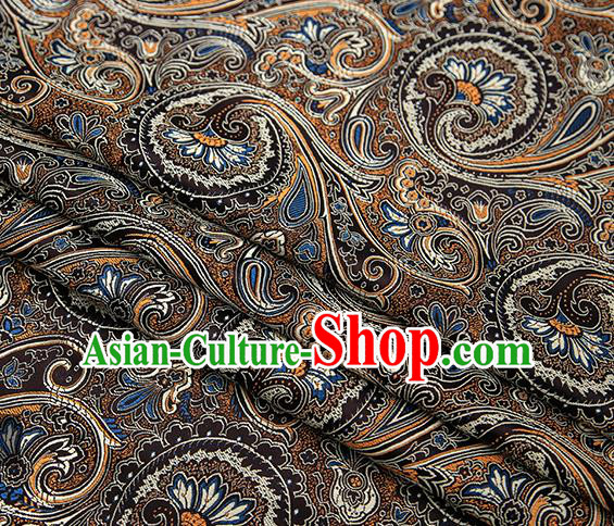 Chinese Traditional Tang Suit Black Brocade Fabric Classical Pattern Design Material Satin Drapery
