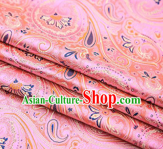 Chinese Traditional Tang Suit Pink Brocade Fabric Classical Pattern Design Material Satin Drapery