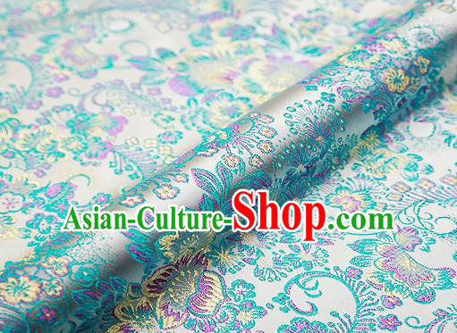 White Brocade Chinese Traditional Garment Fabric Classical Peony Pattern Design Satin Cushion Material Drapery