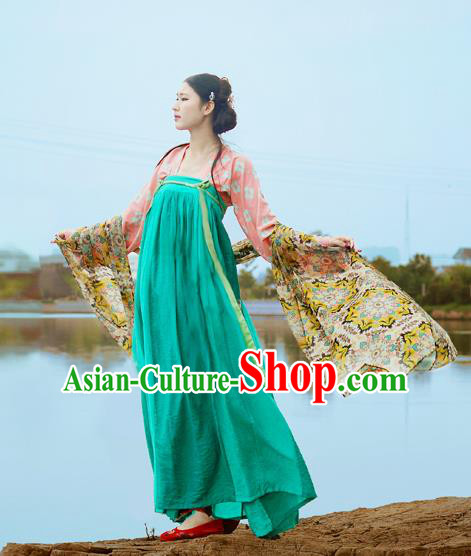 Traditional Chinese Ancient Tang Dynasty Palace Princess Hanfu Dress for Women
