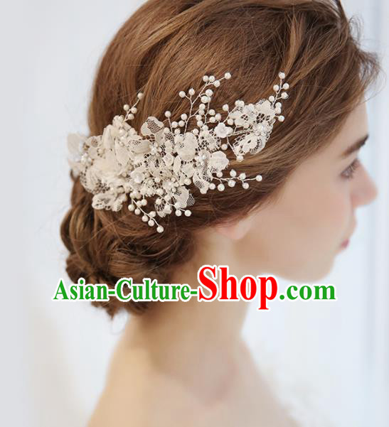 Top Grade Handmade Bride Lace Flowers Hair Stick Hair Accessories for Women
