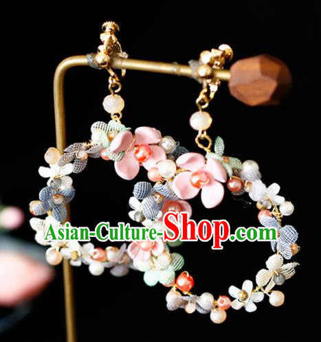 Top Grade Handmade Baroque Flowers Earrings Bride Jewelry Accessories for Women