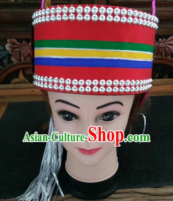 Chinese Traditional National Hat Ethnic Yi Nationality Bride Hat for Women