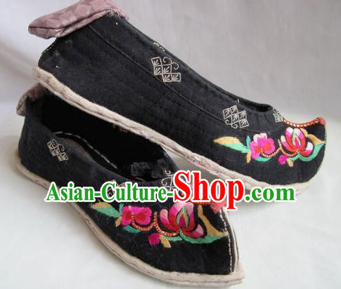 Asian Chinese Traditional Hanfu Shoes Ethnic Handmade Embroidered Shoes for Women