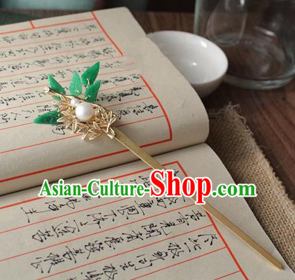 Asian Chinese Traditional Hanfu Leaf Hair Clip Ancient Palace Hairpins for Women