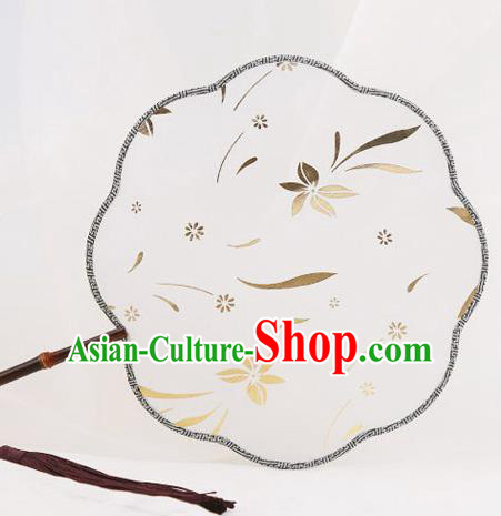 Traditional Chinese Crafts Palace Fans Round Fans Ancient Princess Gilding Silk Fan for Women