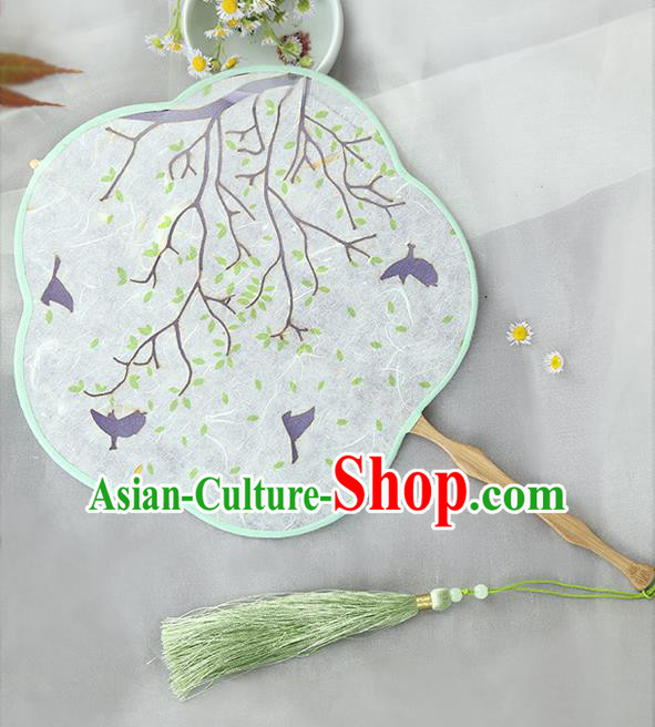 Traditional Chinese Crafts Palace Fans Printing Fans Ancient Silk Fan for Women