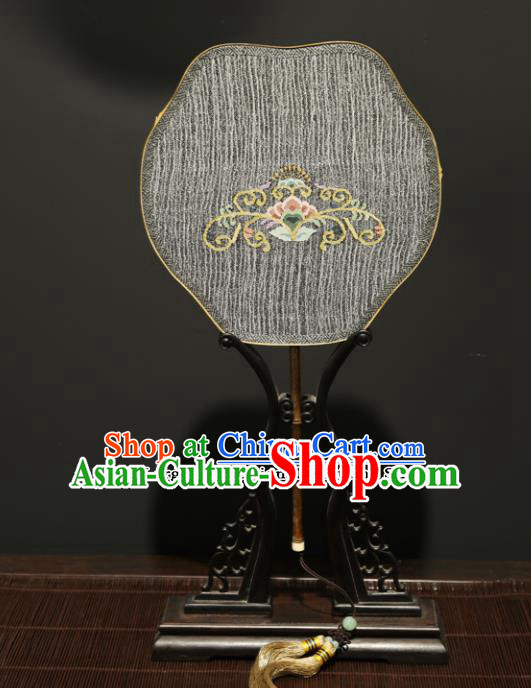 Chinese Ancient Princess Palace Fan Traditional Hanfu Weaving Silk Fans for Women