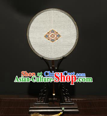 Chinese Ancient Princess Palace Fan Traditional Hanfu Pure Silk Round Fans for Women