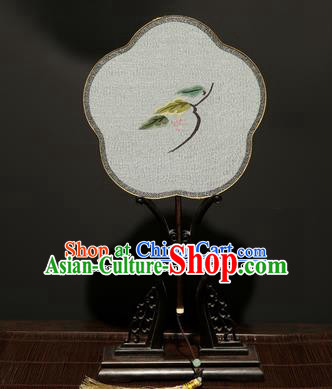 Chinese Ancient Princess Hanfu Palace Fan Traditional Weaving Bird Pure Silk Round Fans for Women