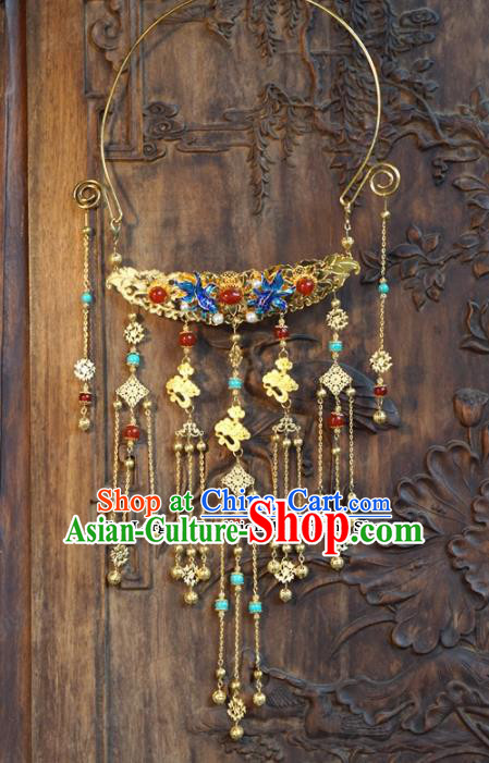 chinese Traditional Blueing Necklace Ancient Bride Jewelry Accessories for Women