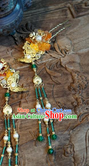Chinese Ancient Wedding Hair Accessories Tassel Step Shake Palace Queen Hairpins for Women