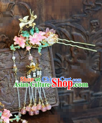 Chinese Ancient Wedding Queen Hair Jewelry Accessories Palace Tassel Hairpins for Women