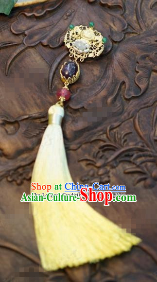 Chinese Traditional Wedding Hanfu Tassel Brooch Ancient Bride Palace Jewelry Accessories for Women