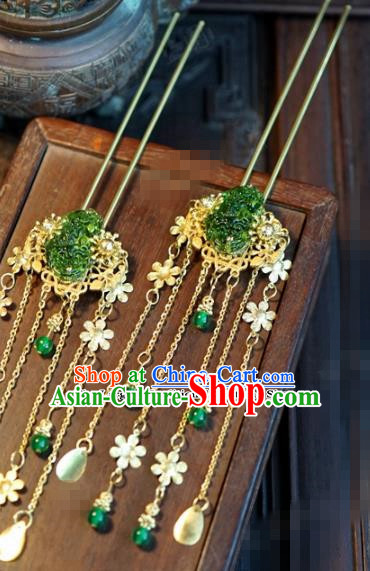 Chinese Ancient Bride Hair Accessories Wedding Tassel Step Shake Palace Hairpins for Women