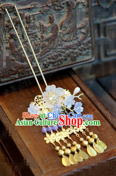 Chinese Ancient Bride Hair Accessories Wedding Tassel Flowers Hairpins for Women