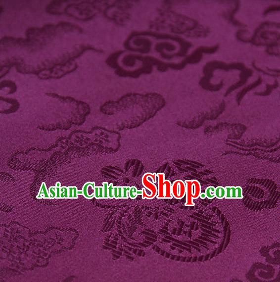Traditional Asian Classical Cloth Drapery Purple Brocade Korean Hanbok Palace Satin Silk Fabric