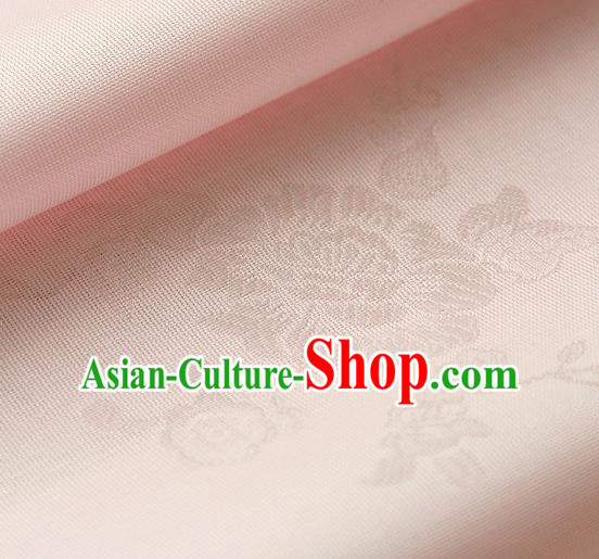 Traditional Asian Classical Pattern Pink Brocade Cloth Drapery Korean Hanbok Palace Satin Silk Fabric