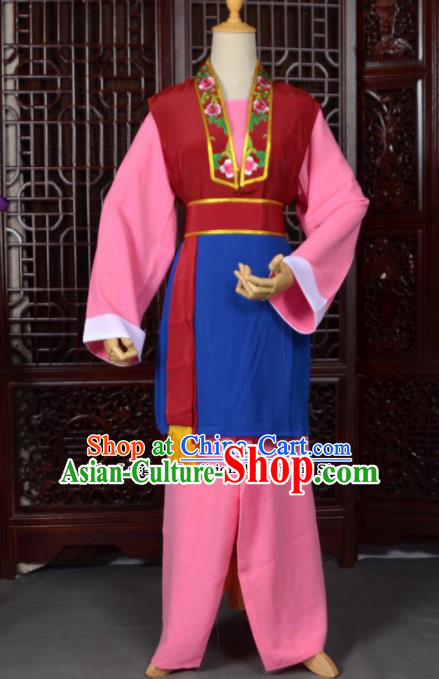 Traditional Chinese Beijing Opera Pantaloon Pink Costumes Ancient Old Women Clothing for Adults