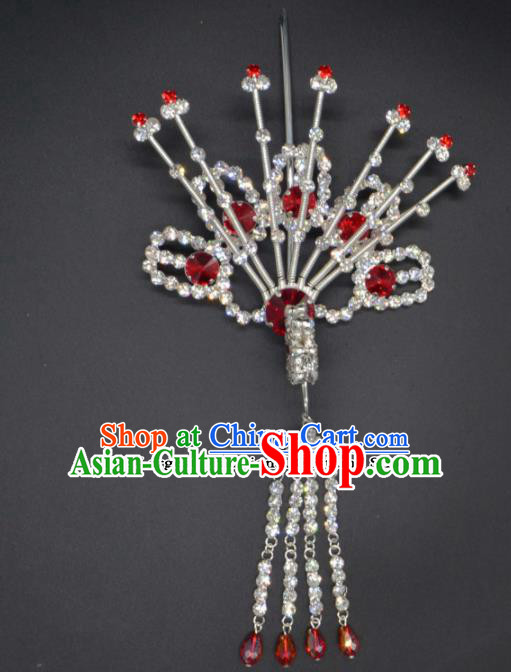 Traditional Chinese Beijing Opera Hair Accessories Ancient Princess Phoenix Tassel Hairpins for Women